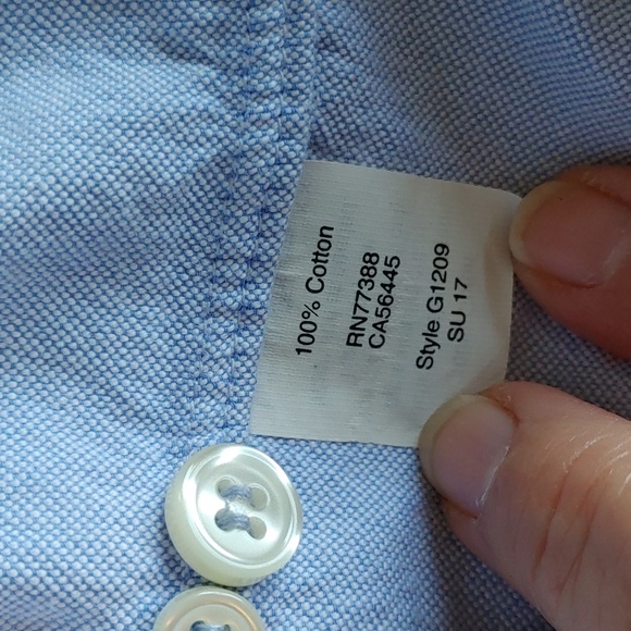 WOMEN'S J. CREW BOY FIT PALE BLUE COTTON LONG SLEEVE SHIRT SIZE XXS - Picture 5 of 6